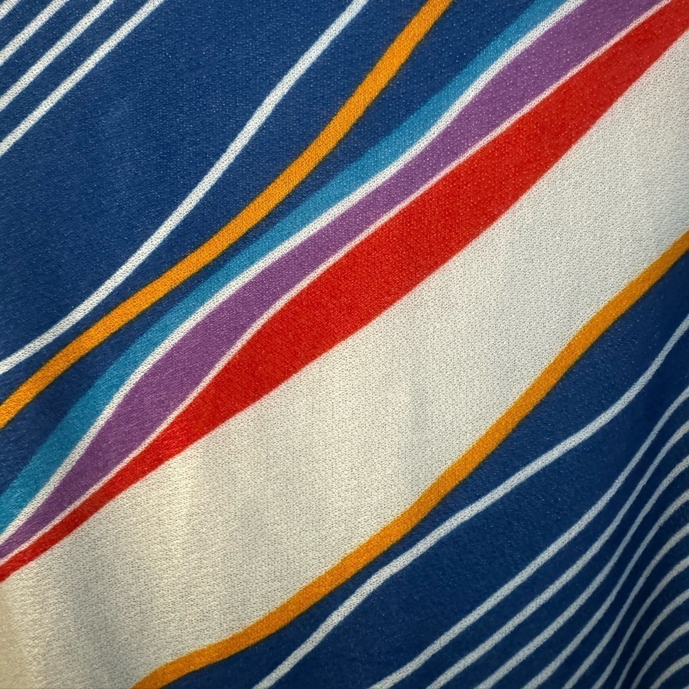 VTG 70s Smartique Tunic Coverup Striped Dress 3/4 Sleeve Boho Indie Vacation - Picture 8 of 10